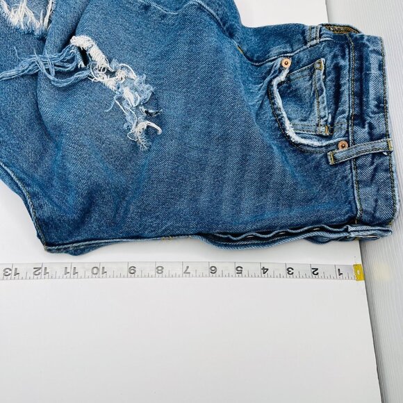 BDG Women's Slim Straight Baggy Jeans Size 30 Ripped High Rise Button Fly Blue - Picture 7 of 9